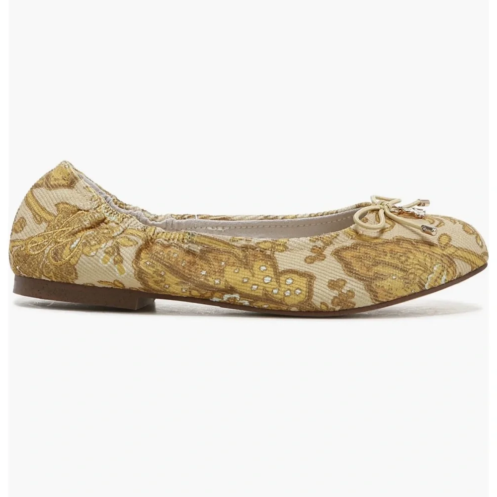 New Sam Edelman Felicia Floral Jacquard Ballet Flat, Size 2, Girl Youth Shoes